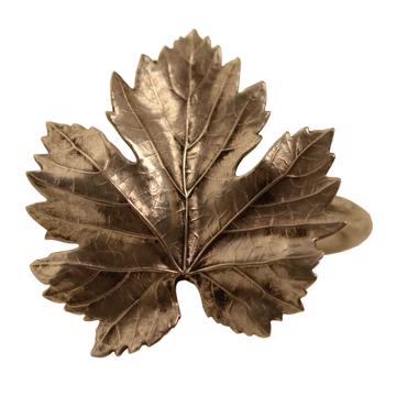 Leaves napkin rings in plated copper, silver, maple [3]