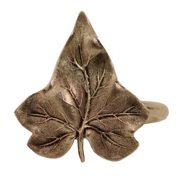 Leaves napkin rings in plated copper, silver, ivy [3]