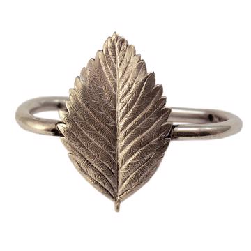 Leaves napkin rings in plated copper, silver, charm