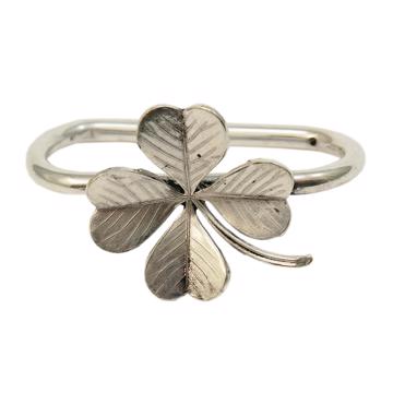 Leaves napkin rings in plated copper, silver, clover [2]