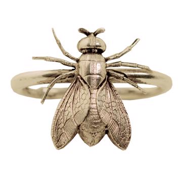 Insect napkin rings in plated copper, silver, fly [3]