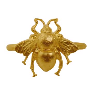Ronds de Serviette Insectes en cuivre estampé, or mat, abeille [3]