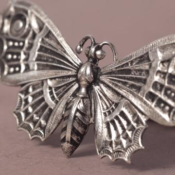 Insect napkin rings in plated copper, silver, butterfly [2]