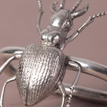 Ronds de Serviette Insectes en cuivre estampé, argent, scarabée [2]