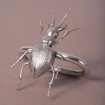 Ronds de Serviette Insectes en cuivre estampé, argent, scarabée [1]