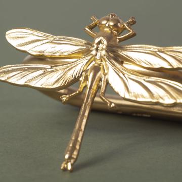 Insect napkin rings in plated copper, mat gold, dragonfly [2]