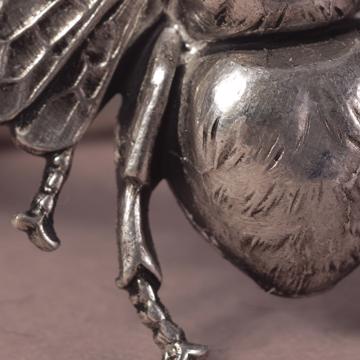 Insect napkin rings in plated copper, silver, bee [4]