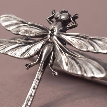 Insect napkin rings in plated copper, silver, dragonfly [2]