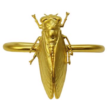 Insect napkin rings in plated copper, mat gold, cigala