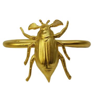 Ronds de Serviette Insectes en cuivre estampé, or mat, scarabée rond [3]