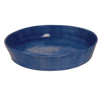 Crato dishes in turned Earthenware, french blue, 32 cm diam. [3]