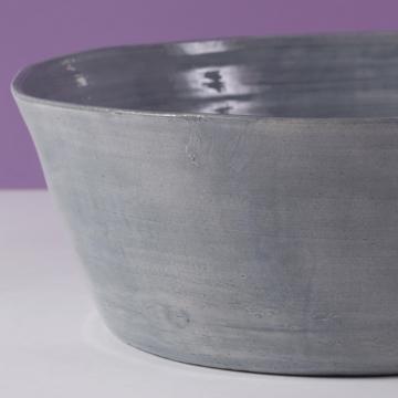 Saladier Crato en faïence tournée, gris, 28 cm diam. [2]