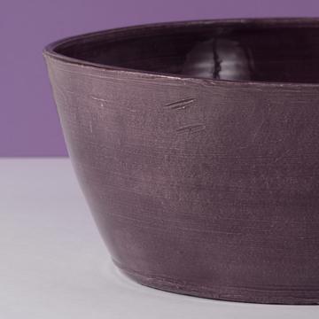 Crato salad bowl in turned earthenware, purple, 28 cm diam. [2]