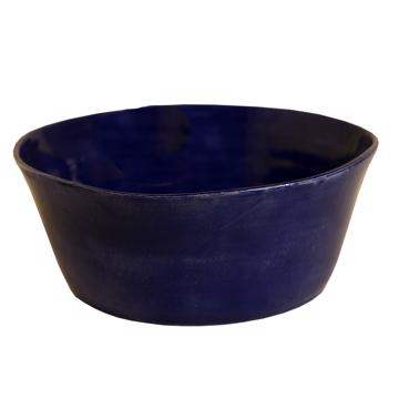 Crato salad bowl in turned earthenware, dark blue, 28 cm diam. [3]
