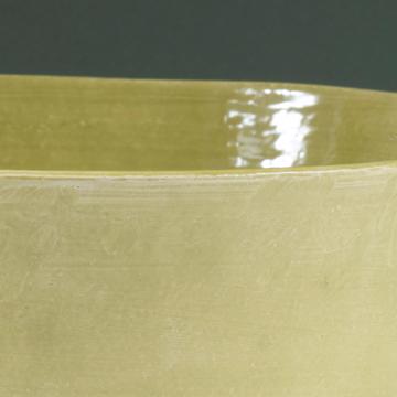 Crato salad bowl in turned earthenware, peridot green, 28 cm diam. [4]