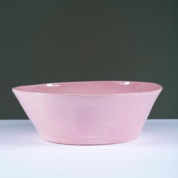 Crato salad bowl in turned earthenware, light pink, 28 cm diam. [1]