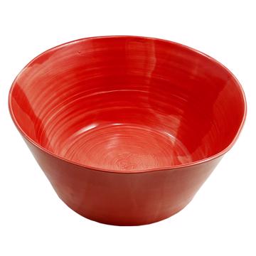 Crato salad bowl in turned earthenware, red , 28 cm diam. [3]
