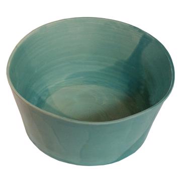 Crato salad bowl in turned earthenware, mint green, 28 cm diam. [3]