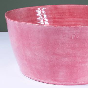 Crato salad bowl in turned earthenware, antic pink, 28 cm diam. [2]