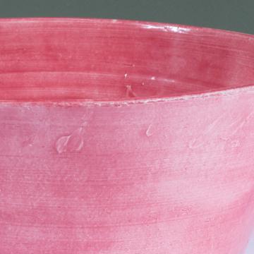 Crato salad bowl in turned earthenware, antic pink, 28 cm diam. [4]
