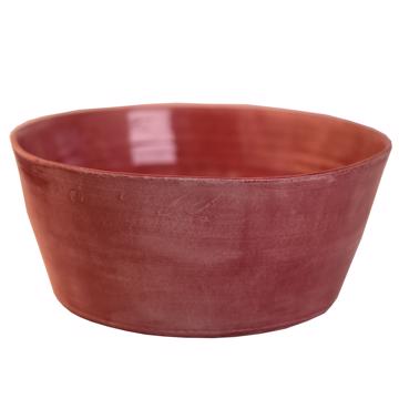 Crato salad bowl in turned earthenware, antic pink, 28 cm diam. [3]