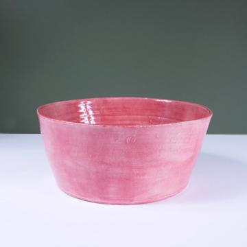 Crato salad bowl in turned earthenware, antic pink, 28 cm diam. [1]