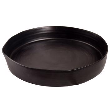 Crato dishes in turned Earthenware, mat black, 32 cm diam.