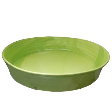 Crato dishes in turned Earthenware, apple green, 23 cm diam.