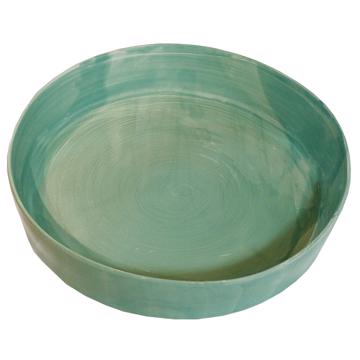 Crato dishes in turned Earthenware, mint green, 23 cm diam. [3]