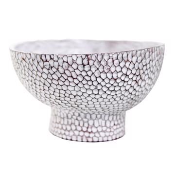 Hammered bowl in stamped sandstone, snow white [3]