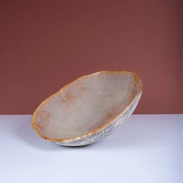 Saladier Récif en grès estampée, beige [1]