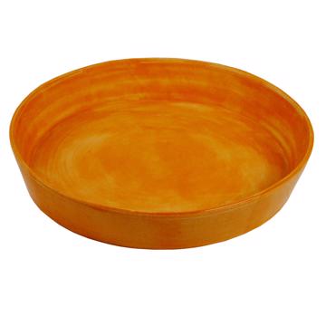 Crato dishes in turned Earthenware, strong orange, 23 cm diam. [3]