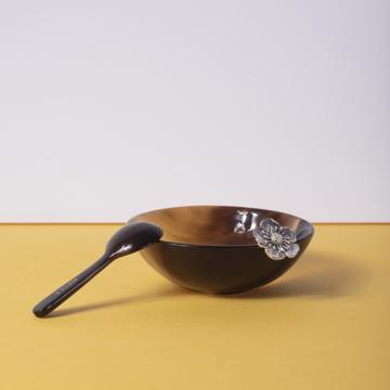 Saleron Corne & Grenouille en métal argenté ou doré, argent, sakura [1]