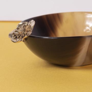 Salt cellar horn & Frog in silver or gold plated, gold, sakura [4]