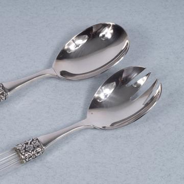 Fidélio salad set in silver plated and cristal, transparent [4]