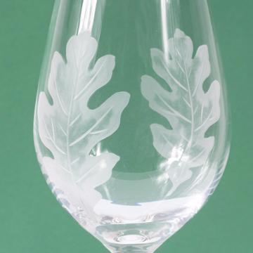 Verre à vin rouge et verre à vin blanc Feuilles en Cristal gravé, transparent, vin blanc [2]