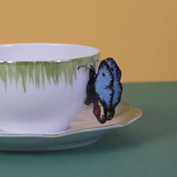 Tasse à thé ou café du Service Papillon, bleu france, tasse à thé [2]