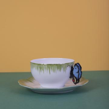 Tasse à thé ou café du Service Papillon, bleu france, tasse à thé [1]