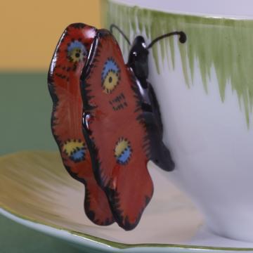 Tea or coffee cup form the Butterfly set, orange, tea cup [4]