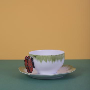 Tasse à thé ou café du Service Papillon, orange, tasse à thé [1]