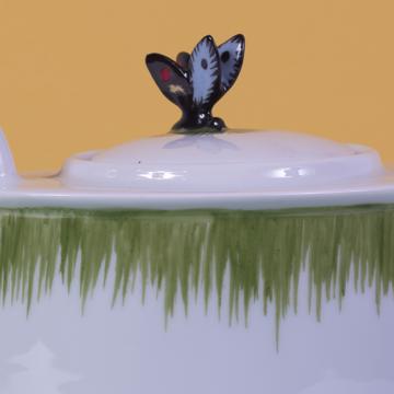 Butterfly set in Limoges porcelain, multicolor, tea / coffee pot [5]