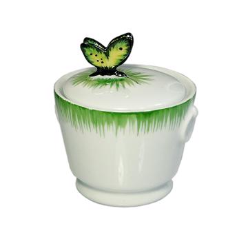 Butterfly set in Limoges porcelain, multicolor, sugar pot [4]