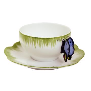Tasse à thé ou café du Service Papillon, bleu france, tasse à thé [3]