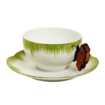 Tea or coffee cup form the Butterfly set, orange, tea cup [3]