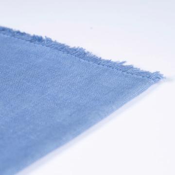 Serviette de table en lin teinté, bleu foncé [2]