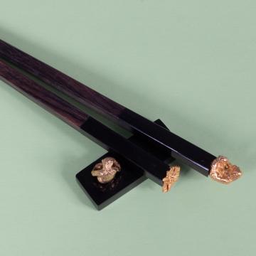 Monkey Chopsticks in rosewood, gold [2]