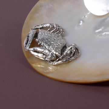 Crab caviar set in mother of pearl, silver [2]