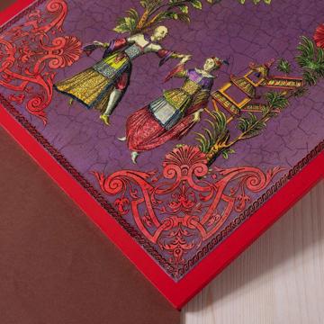 Chinoiseries, chromo on wood placemats, purple [2]