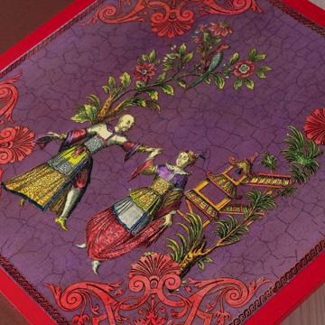 Chinoiseries, chromo on wood placemats, purple [4]
