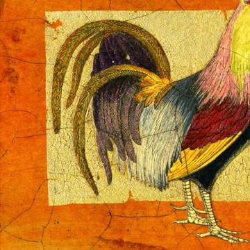 Roosters, Chromo placemats in laminated paper, multicolor, rooster 4 [4]